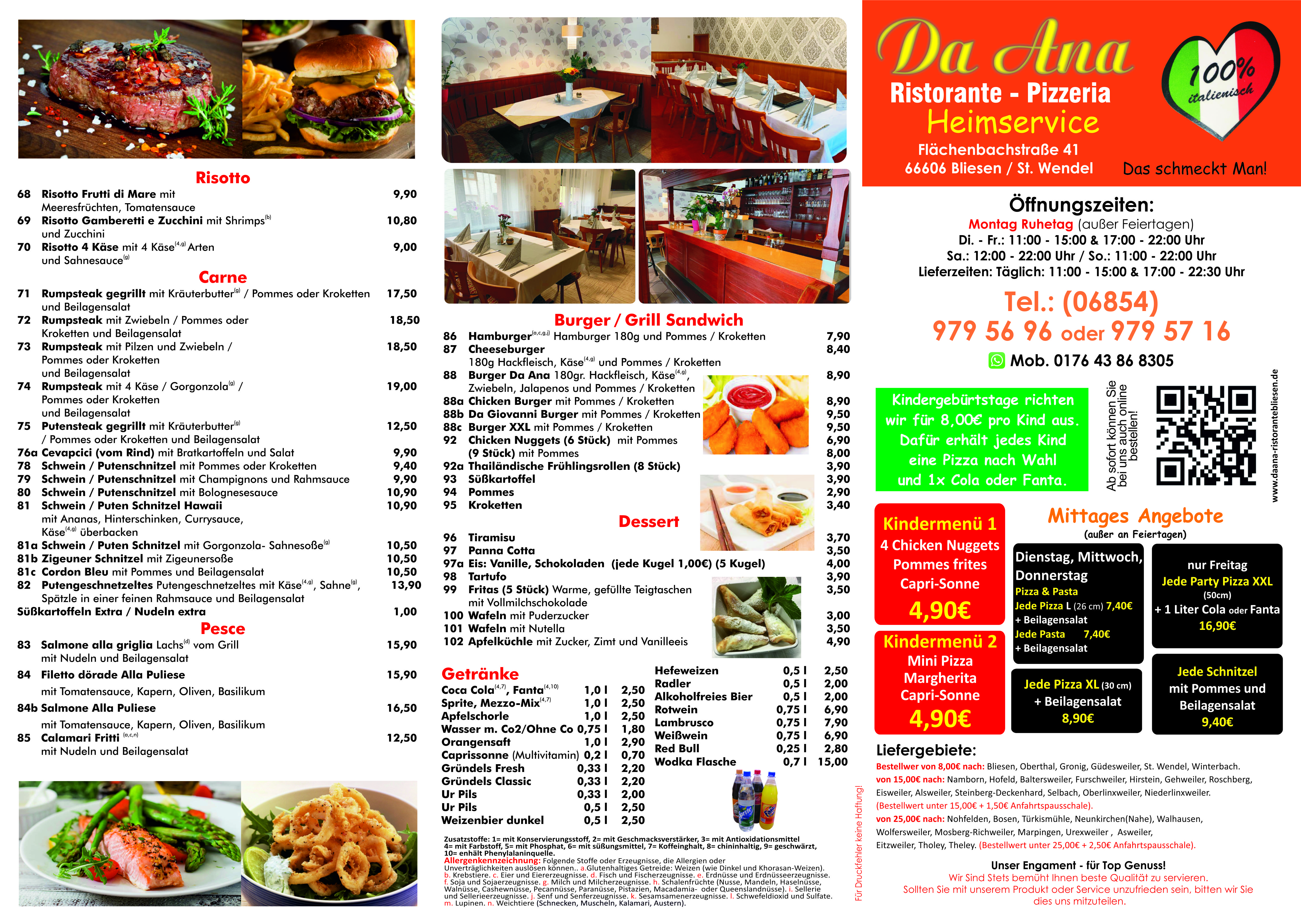 hotel menu